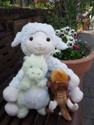 Ralphi (the sheep) with Elli (the dragon) and Moothel at the Gartenschau in Kaiserslautern (May 2024)